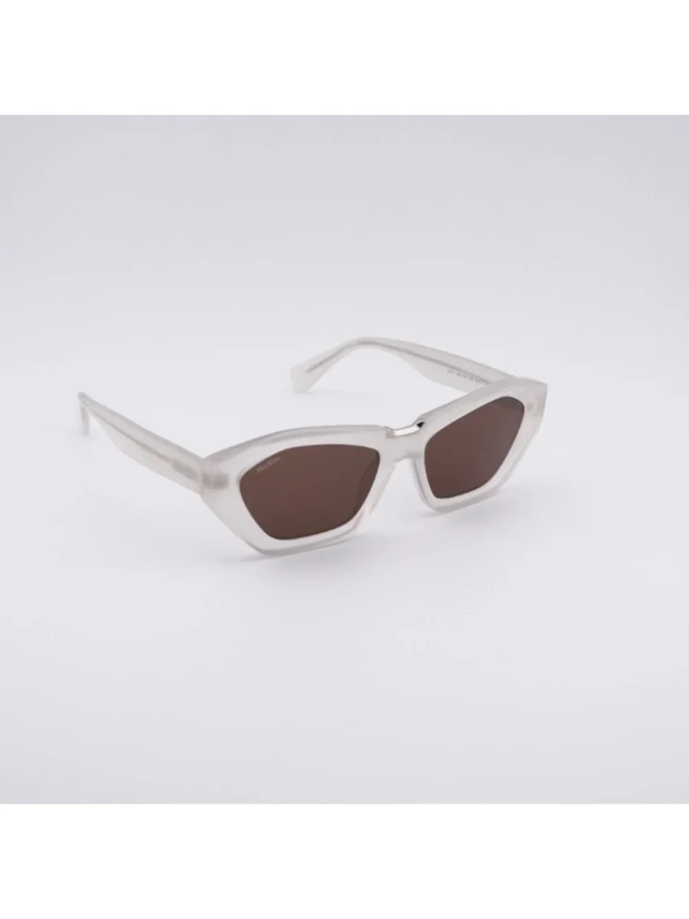 Max Mara MM0169 25E Kate Sunglasses Ivory Cat Eye Frame, Brown Lenses
